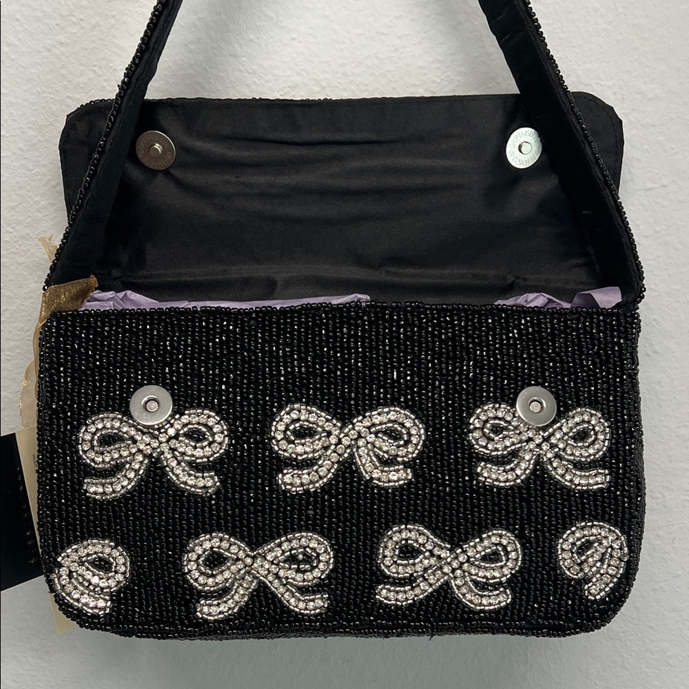 From India To You | Beaded Silver Bow Shoulder Bag - Picture 7 of 10
